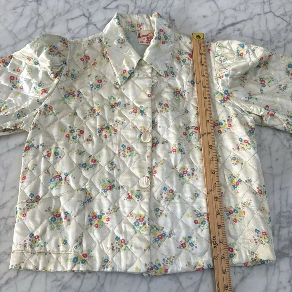 Vintage Quilted Girls Jacket Size 8/10 Cotton Cottagecore Ramona of California